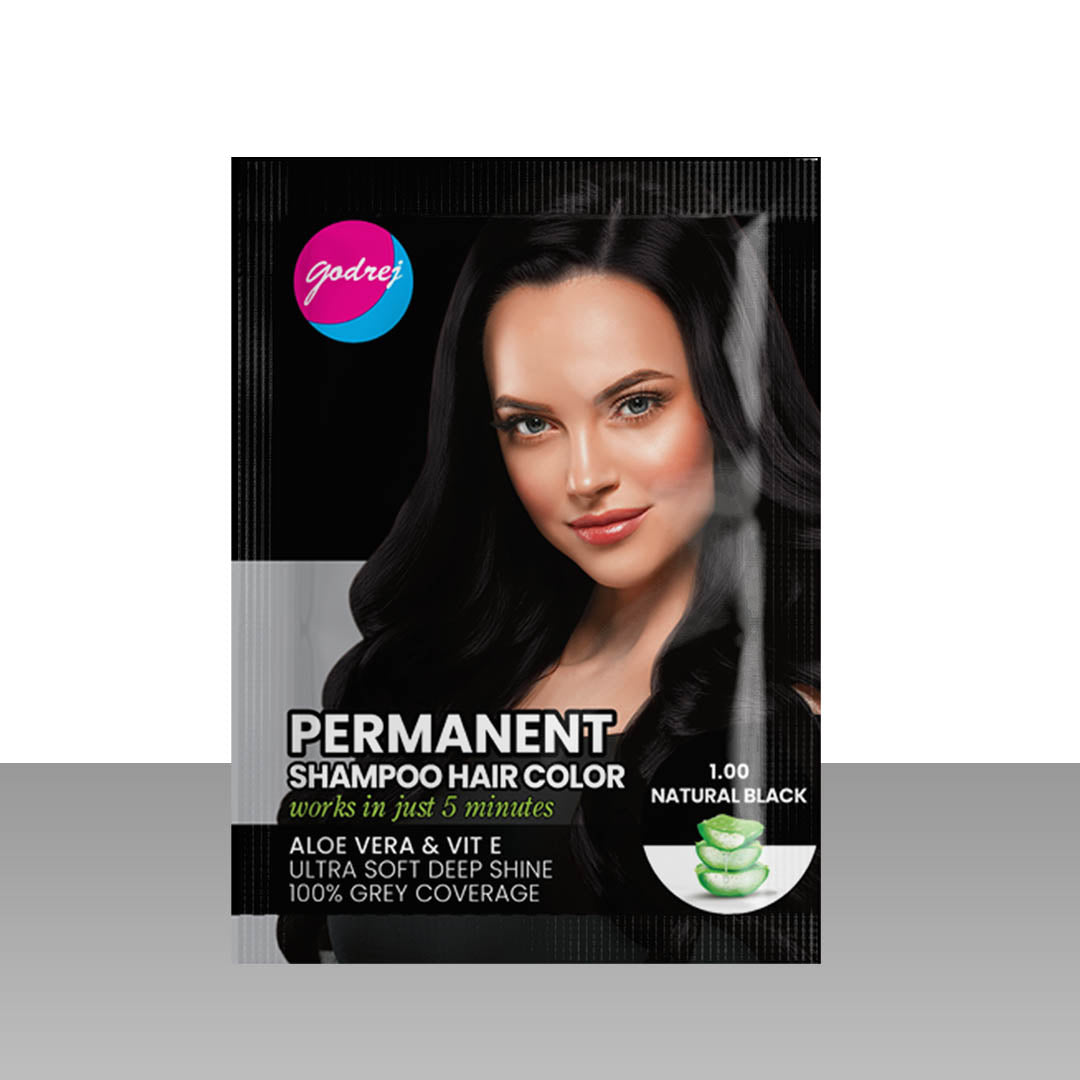 Godrej Permanent hair color Shampoo | 25ml/10Sachet