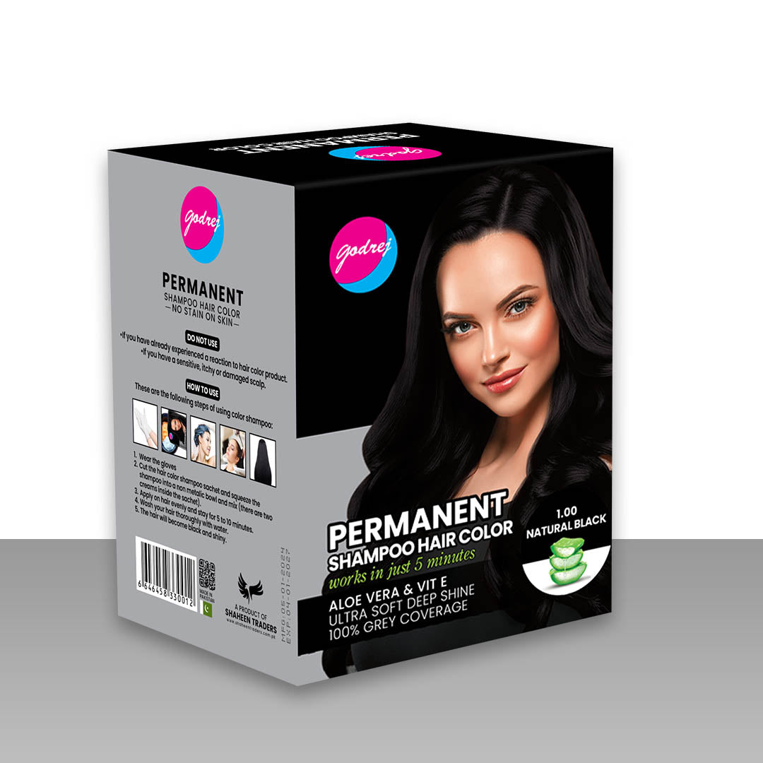 Godrej Permanent hair color Shampoo | 30ml/10Sachet